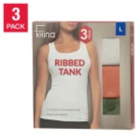 Felina Ladies' Ribbed Tank, 3-pack - Picture 1 of 5